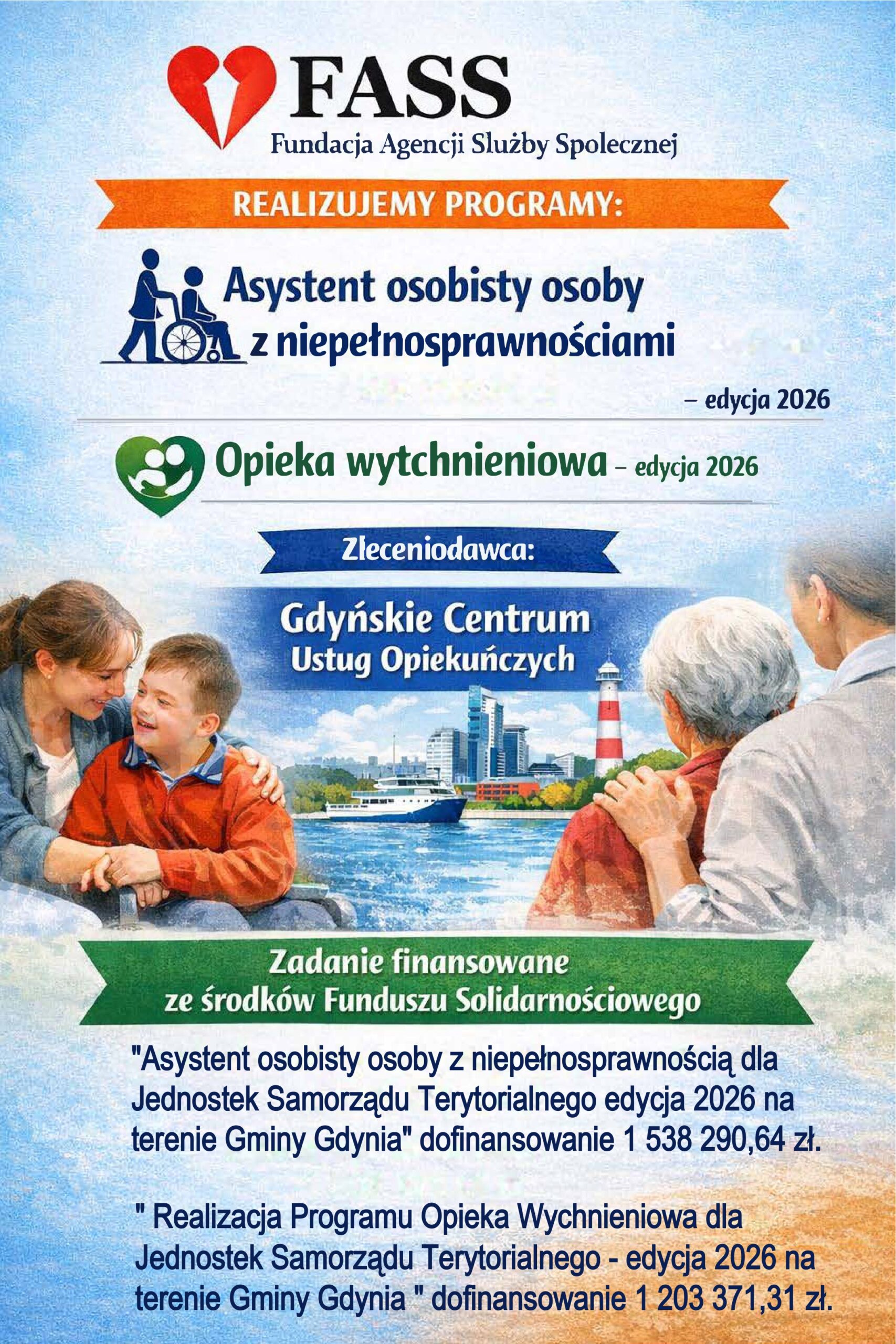 Asystent osobisty osoby z niepełnosprawnościami oraz Opieka Wytchnieniowa – edycja 2026, GDYNIA